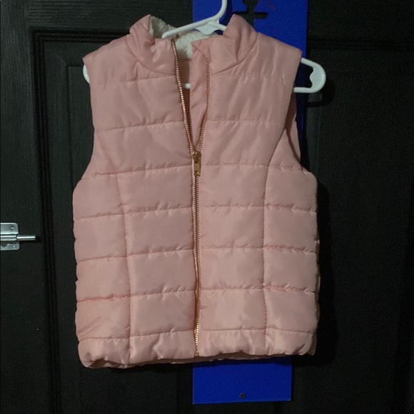 Pink Puffer Vest with Gold Zipper - Picture 1 of 1